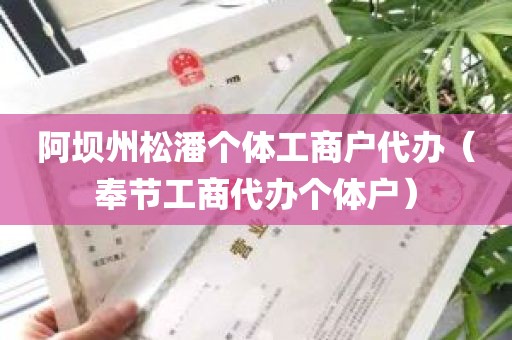 阿坝州松潘个体工商户代办（奉节工商代办个体户）