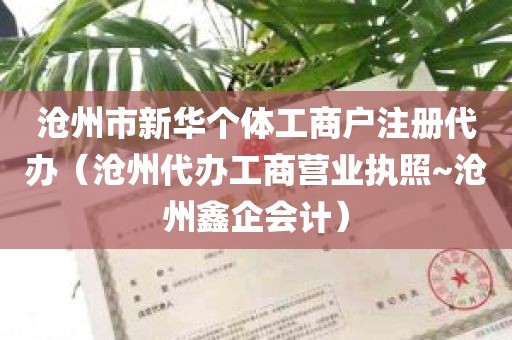 沧州市新华个体工商户注册代办（沧州代办工商营业执照~沧州鑫企会计）