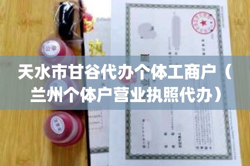 天水市甘谷代办个体工商户（兰州个体户营业执照代办）