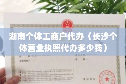 湖南个体工商户代办（长沙个体营业执照代办多少钱）