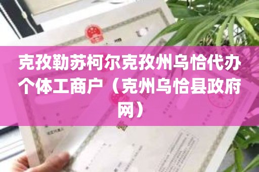 克孜勒苏柯尔克孜州乌恰代办个体工商户（克州乌恰县政府网）