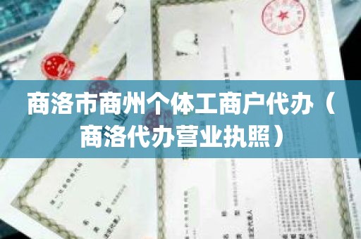 商洛市商州个体工商户代办（商洛代办营业执照）