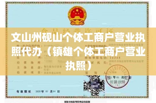 文山州砚山个体工商户营业执照代办（镇雄个体工商户营业执照）