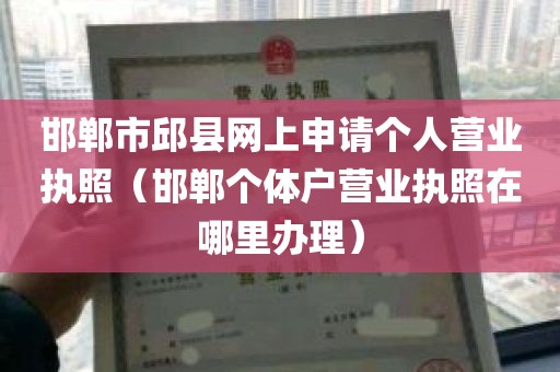 邯郸市邱县网上申请个人营业执照（邯郸个体户营业执照在哪里办理）