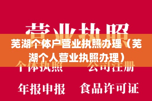 芜湖个体户营业执照办理（芜湖个人营业执照办理）