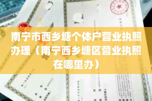 南宁市西乡塘个体户营业执照办理（南宁西乡塘区营业执照在哪里办）