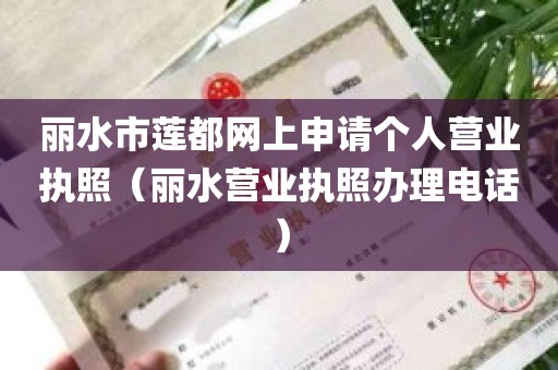 丽水市莲都网上申请个人营业执照（丽水营业执照办理电话）