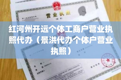 红河州开远个体工商户营业执照代办（景洪代办个体户营业执照）
