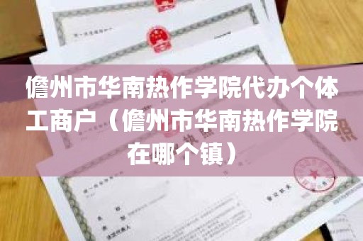 儋州市华南热作学院代办个体工商户（儋州市华南热作学院在哪个镇）