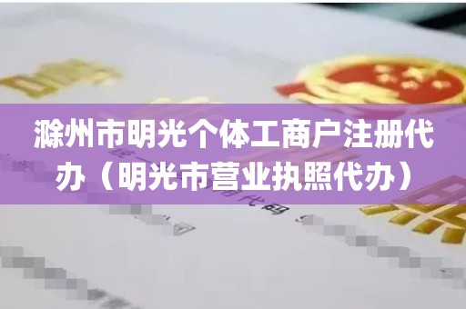 滁州市明光个体工商户注册代办（明光市营业执照代办）
