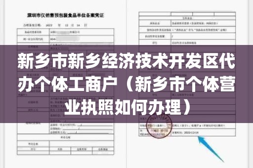 新乡市新乡经济技术开发区代办个体工商户（新乡市个体营业执照如何办理）