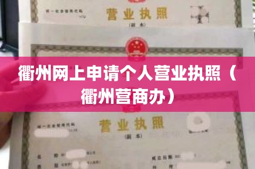 衢州网上申请个人营业执照（衢州营商办）