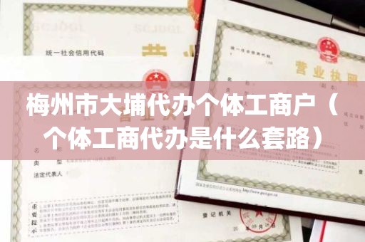 梅州市大埔代办个体工商户（个体工商代办是什么套路）