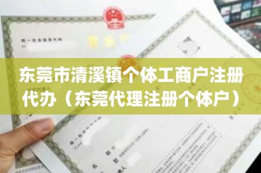 东莞市清溪镇个体工商户注册代办（东莞代理注册个体户）