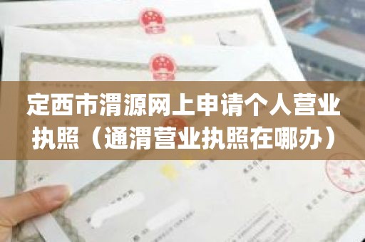 定西市渭源网上申请个人营业执照（通渭营业执照在哪办）