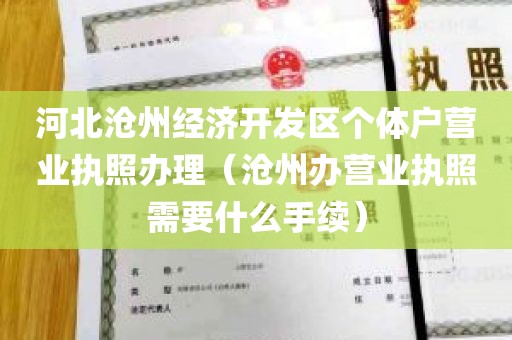 河北沧州经济开发区个体户营业执照办理（沧州办营业执照需要什么手续）