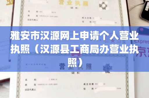 雅安市汉源网上申请个人营业执照（汉源县工商局办营业执照）