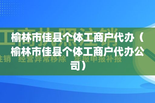 榆林市佳县个体工商户代办（榆林市佳县个体工商户代办公司）