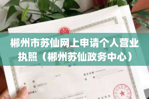 郴州市苏仙网上申请个人营业执照（郴州苏仙政务中心）