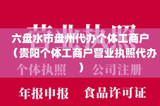 六盘水市盘州代办个体工商户（贵阳个体工商户营业执照代办）