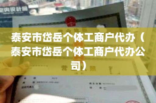 泰安市岱岳个体工商户代办（泰安市岱岳个体工商户代办公司）