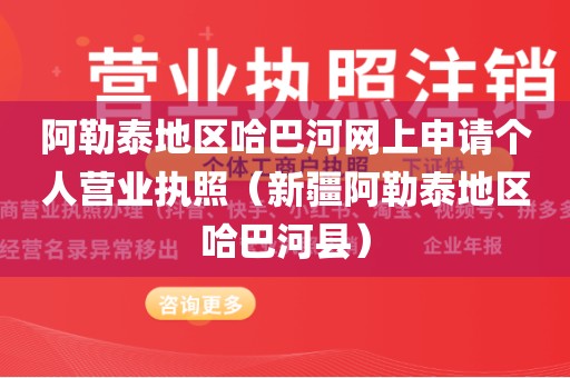 阿勒泰地区哈巴河网上申请个人营业执照（新疆阿勒泰地区哈巴河县）
