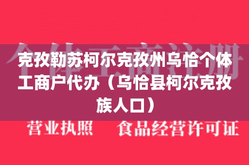 克孜勒苏柯尔克孜州乌恰个体工商户代办（乌恰县柯尔克孜族人口）