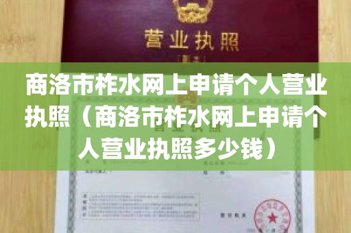 商洛市柞水网上申请个人营业执照（商洛市柞水网上申请个人营业执照多少钱）