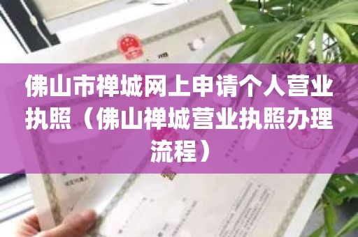 佛山市禅城网上申请个人营业执照（佛山禅城营业执照办理流程）