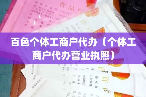 百色个体工商户代办（个体工商户代办营业执照）