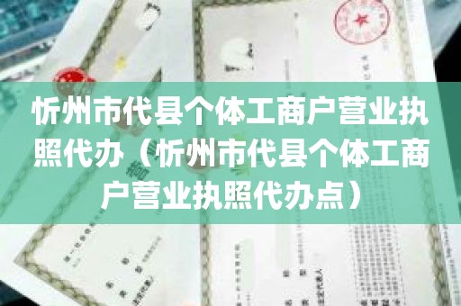 忻州市代县个体工商户营业执照代办（忻州市代县个体工商户营业执照代办点）