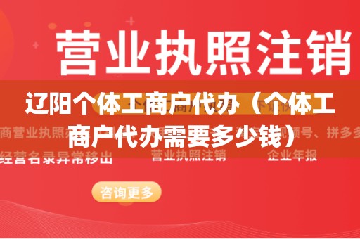 辽阳个体工商户代办（个体工商户代办需要多少钱）