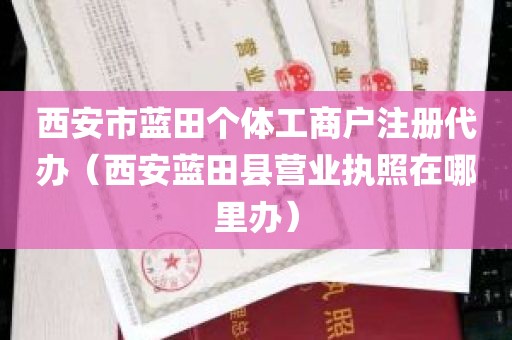 西安市蓝田个体工商户注册代办（西安蓝田县营业执照在哪里办）