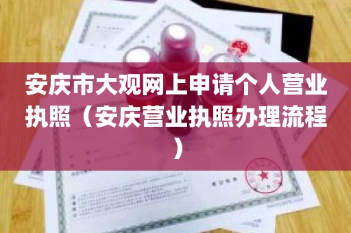 安庆市大观网上申请个人营业执照（安庆营业执照办理流程）