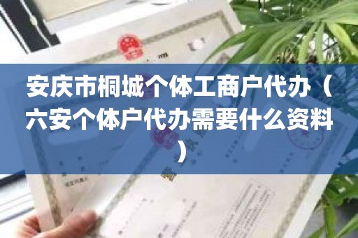 安庆市桐城个体工商户代办（六安个体户代办需要什么资料）