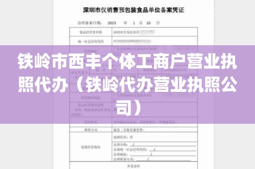 铁岭市西丰个体工商户营业执照代办（铁岭代办营业执照公司）