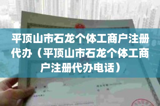 平顶山市石龙个体工商户注册代办（平顶山市石龙个体工商户注册代办电话）