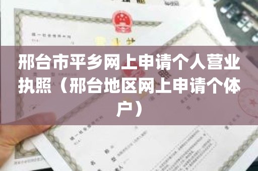 邢台市平乡网上申请个人营业执照（邢台地区网上申请个体户）