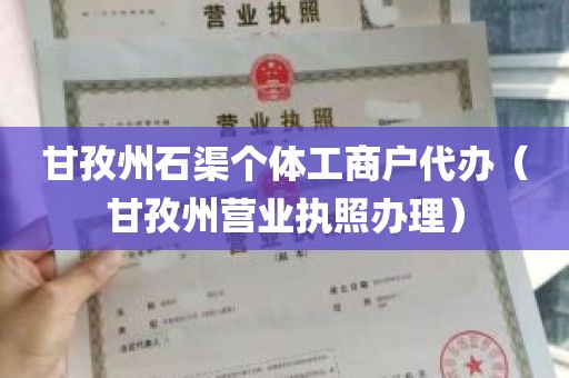 甘孜州石渠个体工商户代办（甘孜州营业执照办理）