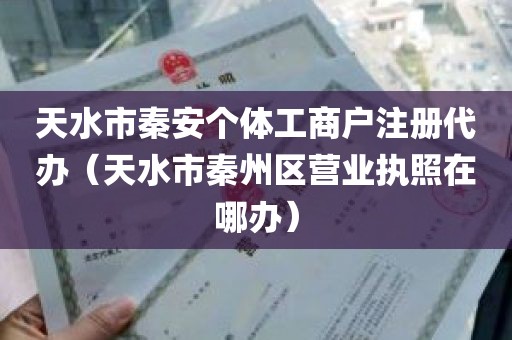 天水市秦安个体工商户注册代办（天水市秦州区营业执照在哪办）