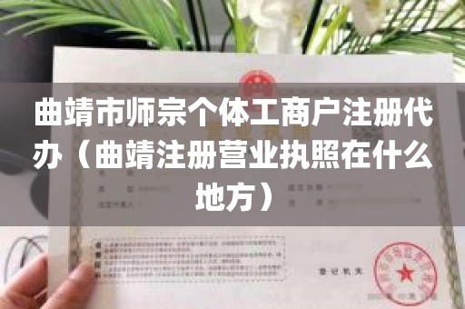 曲靖市师宗个体工商户注册代办（曲靖注册营业执照在什么地方）
