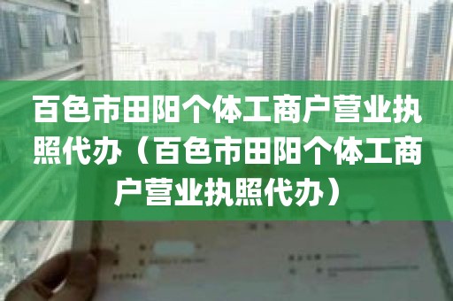 百色市田阳个体工商户营业执照代办（百色市田阳个体工商户营业执照代办）