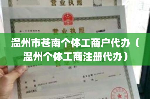 温州市苍南个体工商户代办（温州个体工商注册代办）