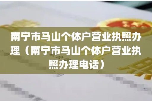 南宁市马山个体户营业执照办理（南宁市马山个体户营业执照办理电话）