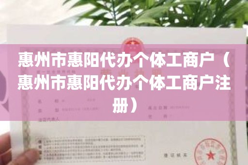 惠州市惠阳代办个体工商户（惠州市惠阳代办个体工商户注册）