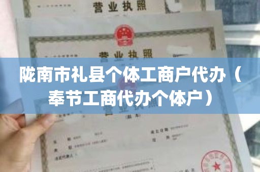 陇南市礼县个体工商户代办（奉节工商代办个体户）