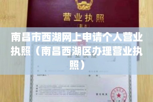 南昌市西湖网上申请个人营业执照（南昌西湖区办理营业执照）