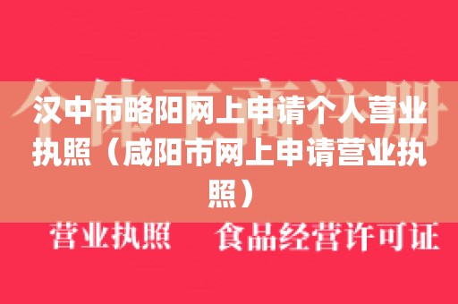汉中市略阳网上申请个人营业执照（咸阳市网上申请营业执照）