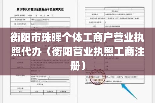 衡阳市珠晖个体工商户营业执照代办（衡阳营业执照工商注册）