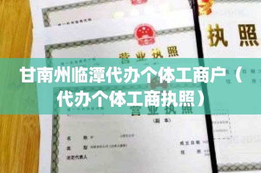 甘南州临潭代办个体工商户（代办个体工商执照）